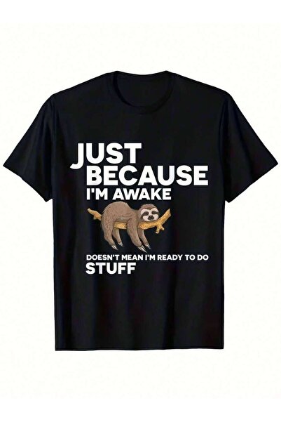 25W تي شيرت رجالي بتصميم مضحك "The Borey It's Only Because I'm Awake" وتصميم ...