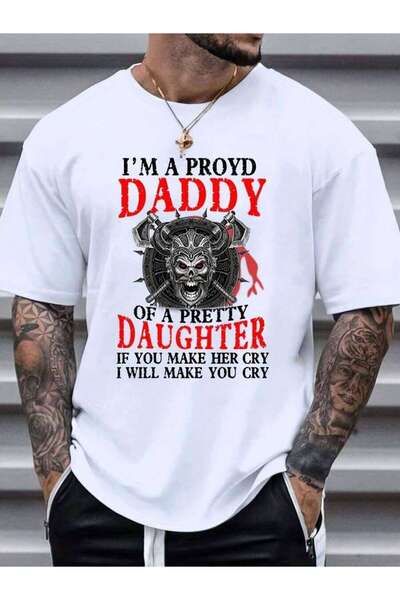 k222 تيشيرتات بطباعة Proud Daddy، تيشيرتات مريحة قابلة للتمدد وقابلة للتنفس ل...