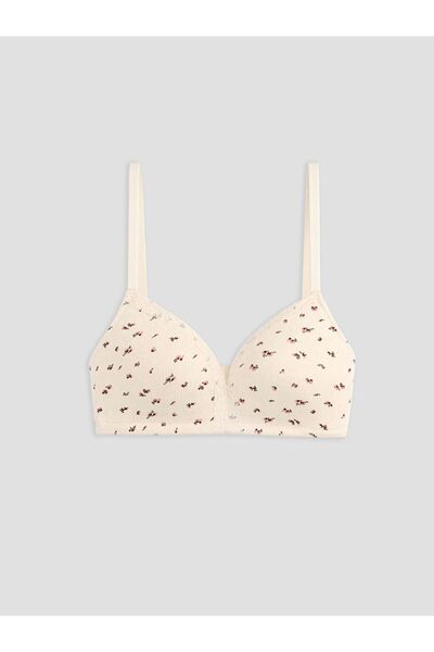 LC Waikiki Lcw Dream Ecru Unlined Floral Triangle Bra