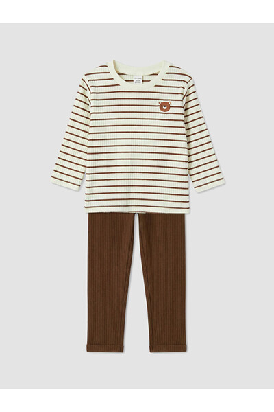 LC Waikiki Lcw Baby Ecru Striped Baby Boy Set