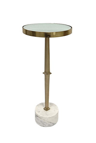 Sagebrook Home Side Table Marble And Aluminum 10X10X24"