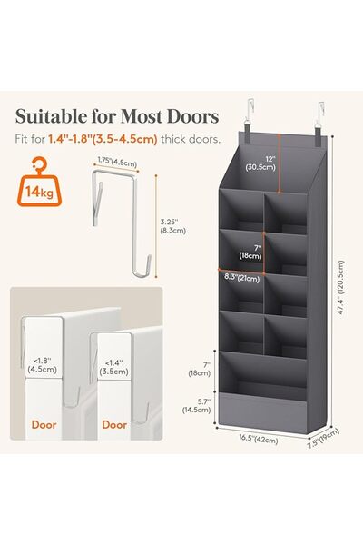Lifewit Over the Door Shoe Organizers, 1 Pack Hanging Shoe Rack with 11 Pocke...