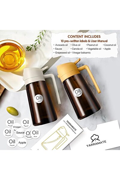 GENERAL YARRAMATE 16oz/470ml Light-Blocking Dark Oil Sprayer for Cooking, 2 i...