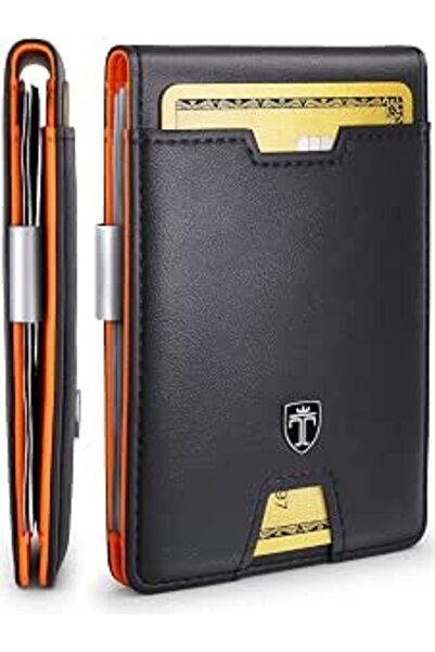 TRAVANDO Men's RFID Blocking Slim Bifold Wallet with Money Clip & 11 Card Slo...