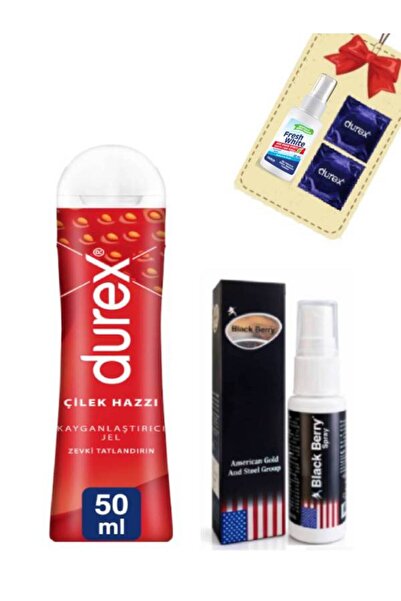 Durex Çilek Hazzı Jel 50 ml-Erkeklere Black Bery Bitiksel Bakım Jel 25 ml+Ağı...