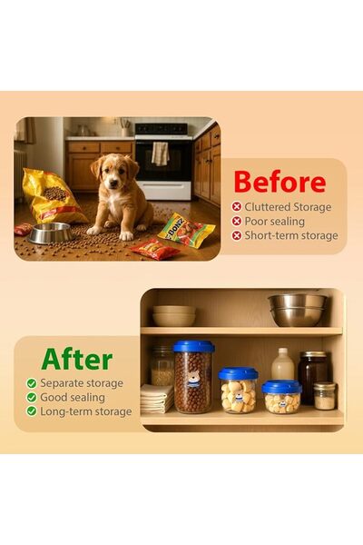 NIUB 3PCS Food Storage Container Set – Airtight Food Container, Transparent P...