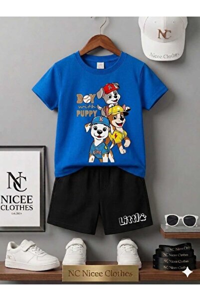 Leto Lykia Summer Children's T-Shirt Shorts Unisex (Triple Dog Printed)