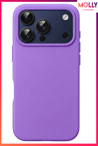 Molly iPhone 17 PRO MAX İçin Lavanta Liquid İçi Kadife Mat Silikon Kılıf