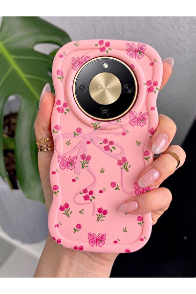 Rivor Honor Magic 8 Lite Uyumlu Kılıf Kamera Çıkıntılı Kurdele Ve Çiçek Kabar...