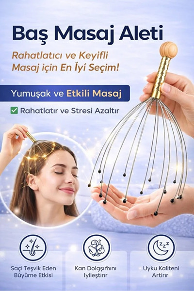 RED KİTCHEN Kafa Masaj Aleti Baş Boyun Kafa Masaj Saç Kaşıma Teli