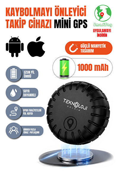 Teknoloji Gelsin GPS Araç, Eşya veya Çocuk Mıknatıslı Akıllı Takip Cihazı Can...