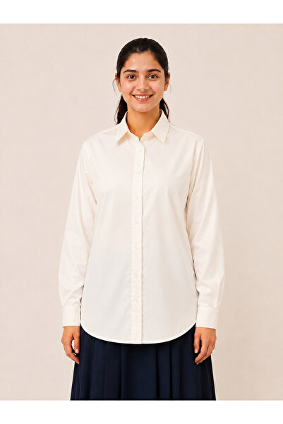 Generic Brand Off White School Shirt for Girls - Plus Size |   Long Sleeve fo...