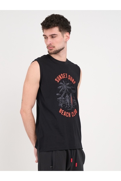 Lee Cooper - Tricou barbat fara maneci cu imprimeu grafic