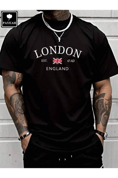 LİNA06 PAYEAH Distressed London England UK Flag T-Shirt 100%Heavy Cotton T Shirt