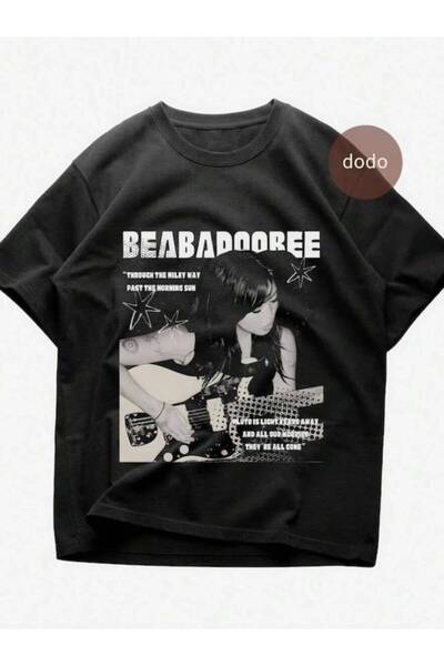 4CR Beabadoobee Album Typography And Portrait Crew Neck T-Shirt Oversized Des...