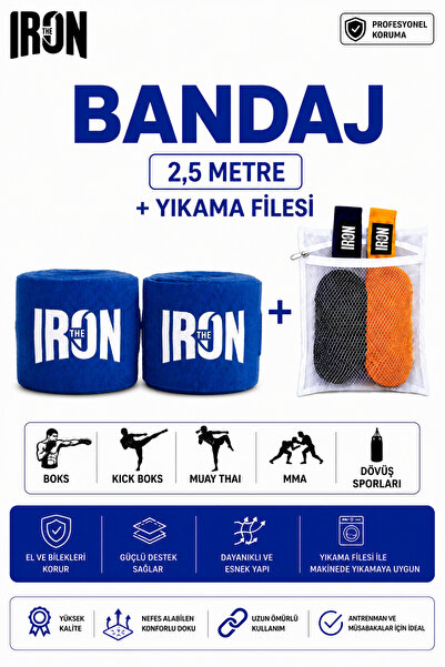 THE IRON Boxing, Kick Boxing, Muay Thai, Mma and Combat Sports Bandage + Wash...