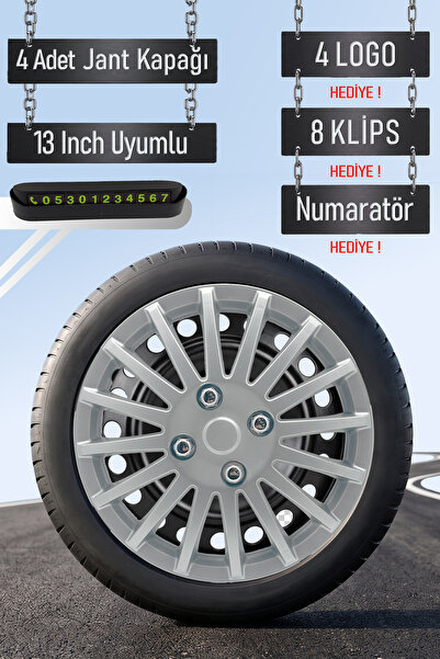 Routicar Hyundai Jant Kapağı Seti 4 Adet 13" inç Gri ( Accent Era Blue Admire...