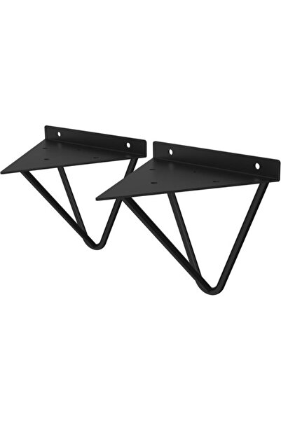 STARSTAR 2pc 160mm Black Metal Triangular Floating Shelf Wall Brackets, Prism...
