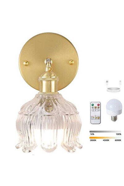 STARSTAR Rechargeable LED wall lamp with remote control, wireless bedside lam...