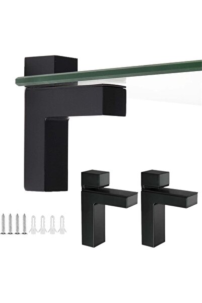 STARSTAR Two wall-mounted glass shelf brackets, adjustable glass clips, float...