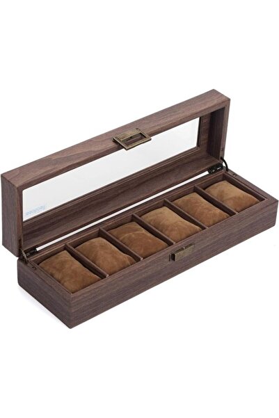 STARSTAR Wood grain faux leather watch storage box