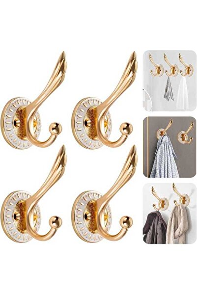 STARSTAR A set of 4 self-adhesive screw wall hooks, suitable for doors.