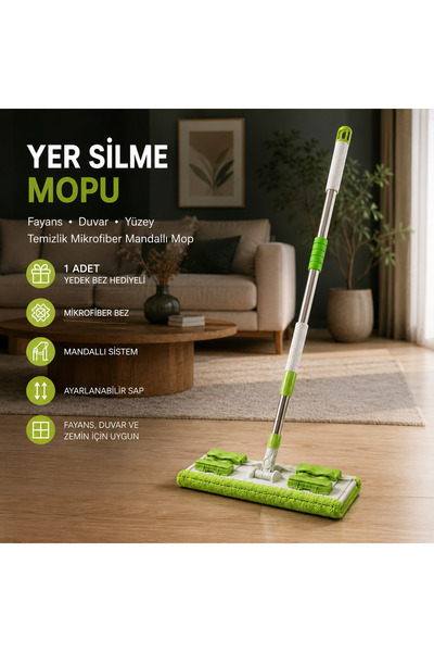 Genel Markalar PRATİK YER SİLME MOPU ( Yeşil)