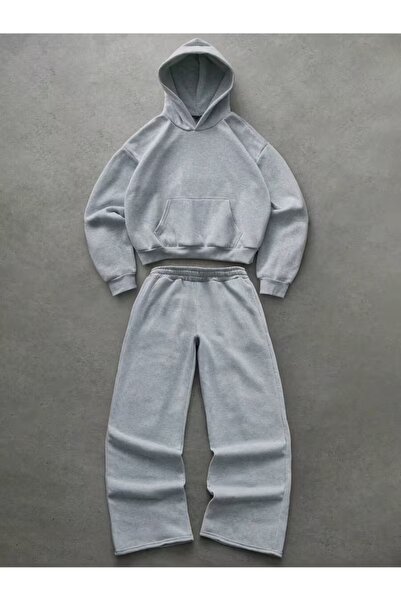 macklin Unisex Women's Men's Unprinted Oversize 3 Thread Hooded Hoodie and Ba...