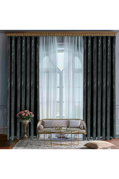 ArasyaHome Luxury Guernica Blackout 80% Gray Drapery Curtain
