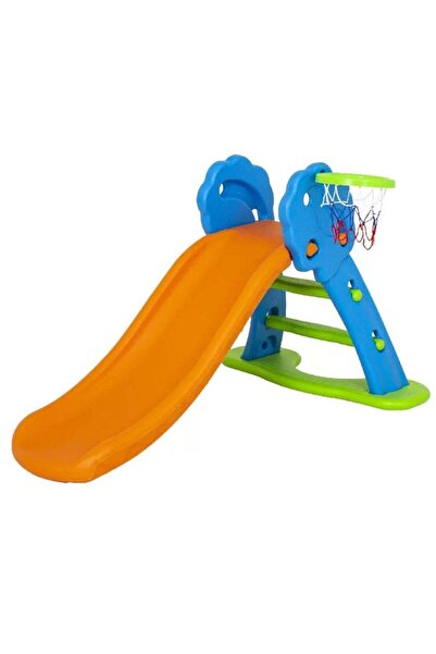FUNZ زحليقة للأطفال الصغار مع كرة سلة للاستخدام الداخلي والخارجي، سهلة التجمي...