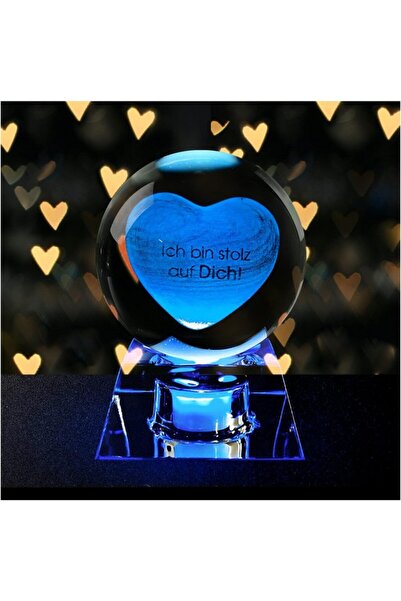 MEJUDIA Minge de cristal 3D cu baza de lumina 8 lumini LED, cablu USB,