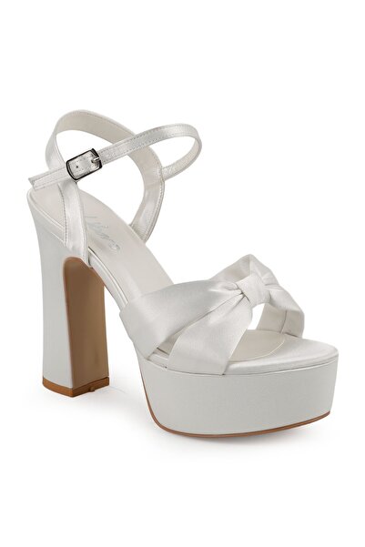 Libero Women's Thick Heeled Platform Sandals Satin Fabric Wedding Dress and E...