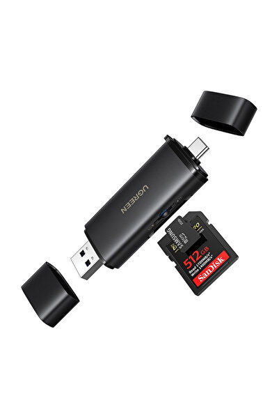 Ugreen Cititor de carduri 2-în-1 USB-C USB-A pentru SD TF 312MB/s pentru comp...
