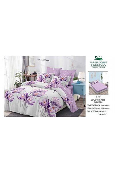 Pucioasa Set de lenjerie de pat gros Finet, 6 piese, cu cearșaf cu elastic BBA40