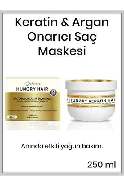 Soho N.Y.C. Hungry Hair Oil Keratin+Argan Hair Mask 250 ml