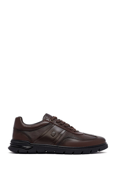 Derimod Men's Brown Lace-Up Leather Casual Sneaker Wm790002Dk
