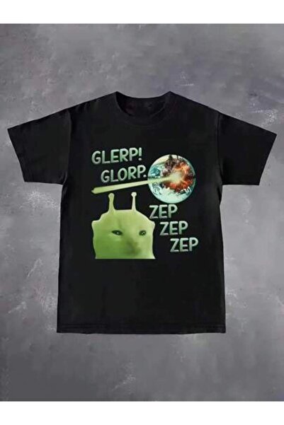25W Funny Retro Alien Alphabet Print | Cherry Bean Pattern, "No Brain" Cat Gr...