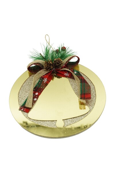 Rao Ornament Brad, Clopotel, Auriu, Lucios, 17*17cm, Acril, Interior/ Exterior