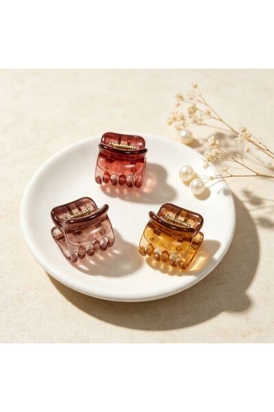 idei Set of 3 mini hair clips 2.5 cm, colors delivered randomly, practical ha...