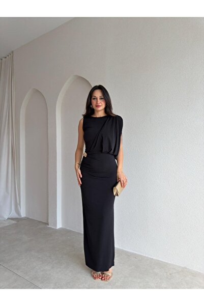 Mooi Butik فستان GLARE ماكسي 3740 - أسود