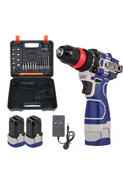 GearZone 2-in-1 Multi-functional Power Drill with 2PCS Batteries, Brushless C...
