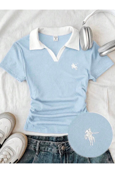 DREICH STREETWEAR ART Polo Collar Ruched Bluz