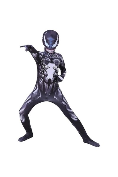 OEM Costum Venom pentru copii, mulat, negru, 3-4 ani