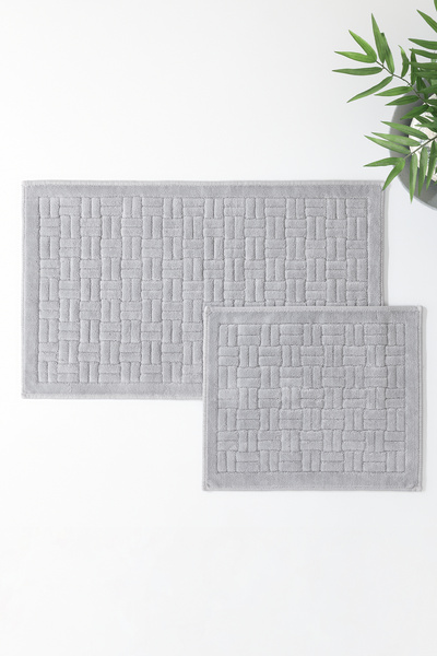 Yataş Kite Cotton 2-Piece Bath Mat Set - Gray