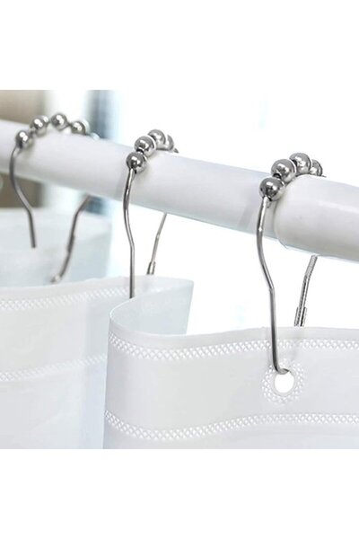 STARSTAR 12 Pcs Silver Stainless Steel Curtain Rings, Bendable Heavy Duty Hoo...