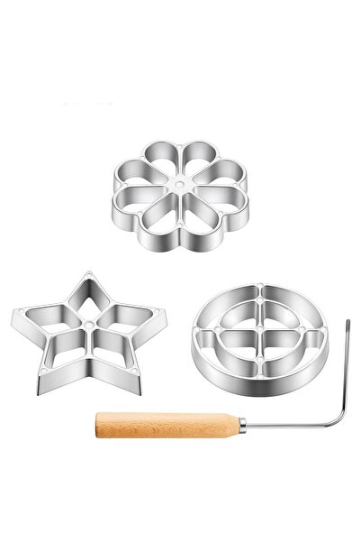 STARSTAR A set of 4 rose-shaped waffle molds and a rose-shaped waffle baking ...