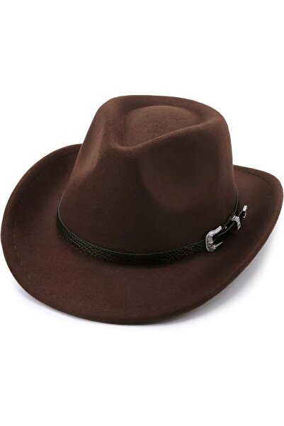 STARSTAR Cowboy hat, Panama retro felt hat, classic felt hat with belt buckle...