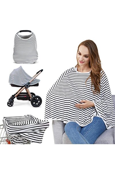 STARSTAR Nursing cover / breastfeeding cape, multi-purpose sunshade for baby ...