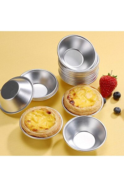 STARSTAR 30-piece flat-bottomed egg tart crust mold baking tray - silver