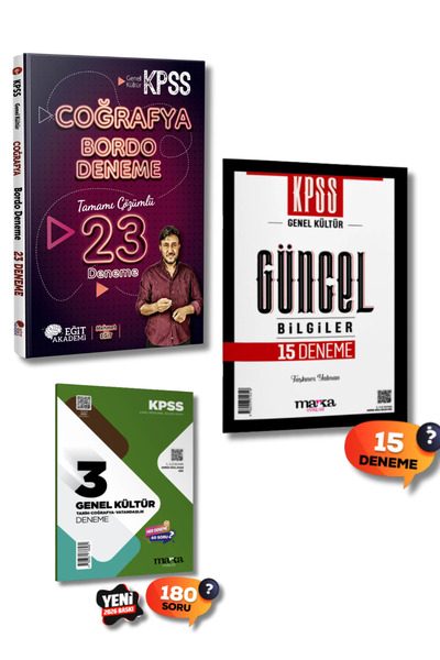 Eğit Akademi Kpss COĞRAFYA Tamamı Çözümlü 23 Bordo Deneme Sınavı Mehmet Eğit ...